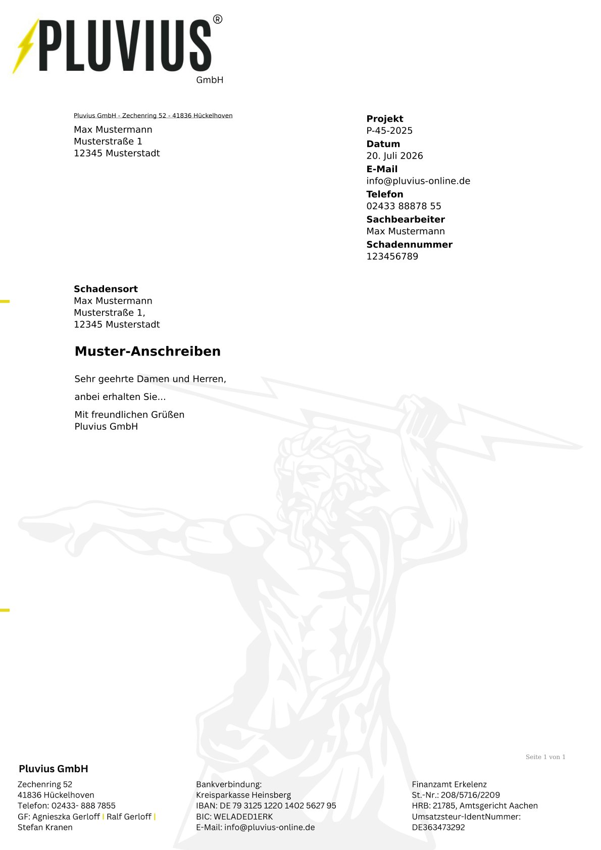 PDF-Vorlage: Anschreiben Projektkopf kompakt