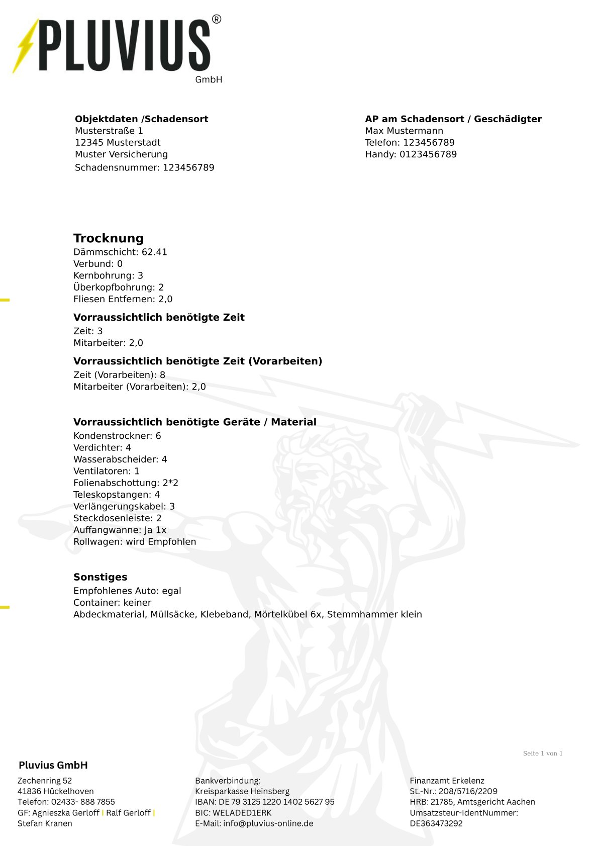 PDF-Vorlage: Trocknungsaufbau Standard